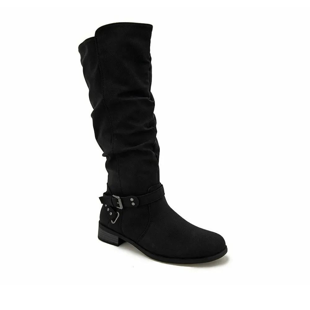 UNR8ED ROUND TOE SIDE ZIPPER CLOSURE WOMEN'S KNEE HIGH BOOTS